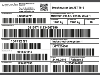 Example for 8 inch VDA label