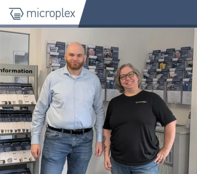 Julie Royon, President of Microplex Printware Corporation, and Gero Decker, CEO 